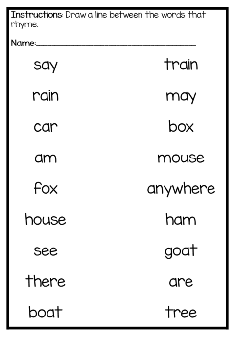 Green Eggs and Ham – Rhyming Word Exercises | Dasbeth Online Languages