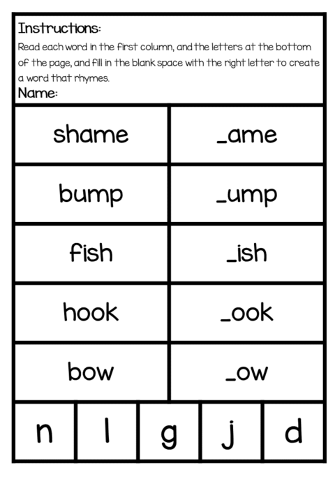 The Cat in the Hat – Rhyming Word Exercises | Dasbeth Online Languages