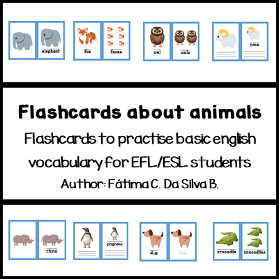 Flashcards about animals for EFL/ESL students from Preschool and 1st. Grade  | Dasbeth Online Languages