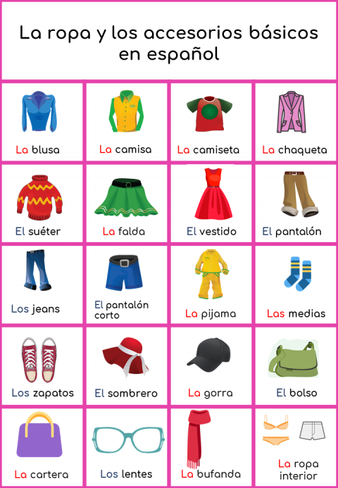 How To Say Accessories In Spanish