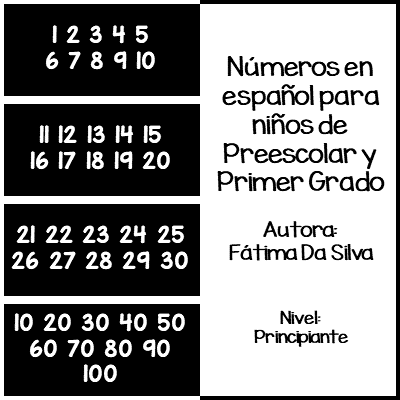 Números en español del 1 al 30 y del 10 al 100 para niños de clase ELE de Preescolar y Primer Grado – Post