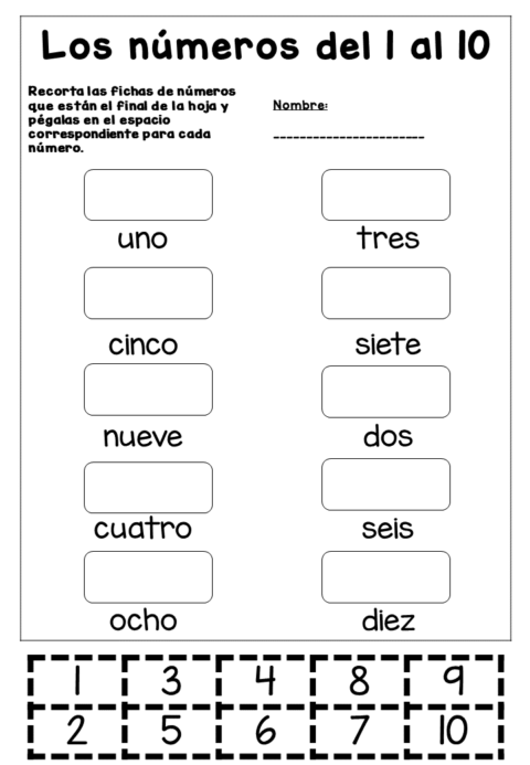 Números en español del 1 al 30 y del 10 al 100 para niños de clase ELE ...