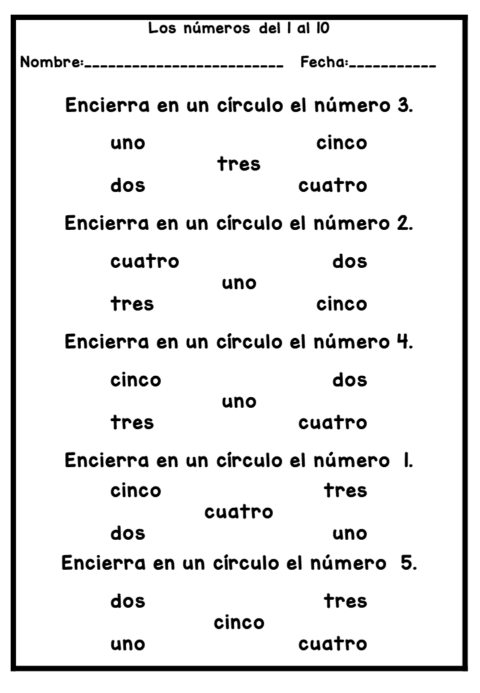 Números en español del 1 al 30 y del 10 al 100 para niños de clase ELE ...