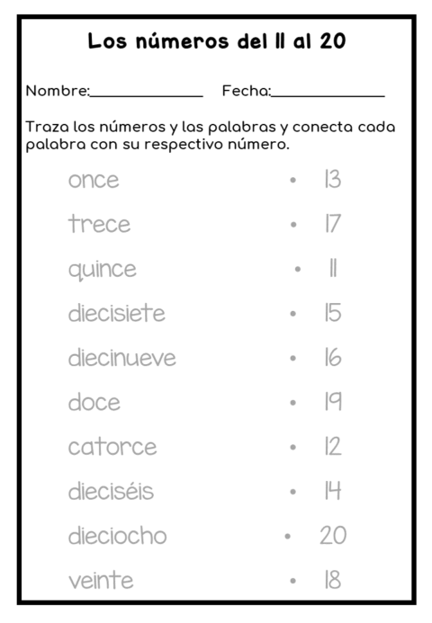 Números en español del 1 al 30 y del 10 al 100 para niños de clase ELE ...